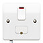 MK 13A 1 gang Raised slim profile Switched Neon indicator Fused connection unit Gloss White