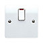 MK 20A Rocker Raised slim Control switch Gloss White Neon indicator