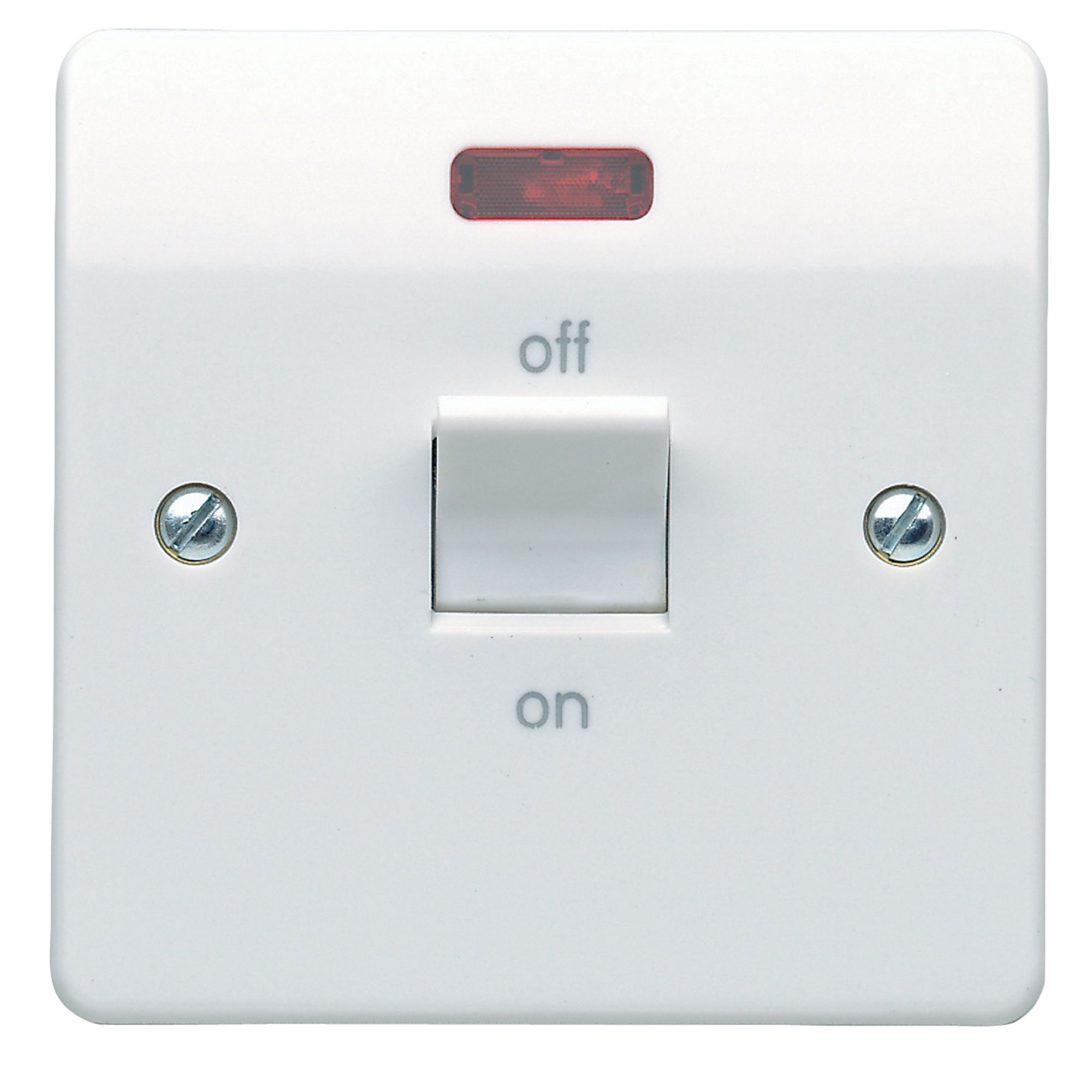 MK 32A Rocker Raised slim Control switch Gloss White Neon indicator