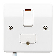 MK Gloss white 13A Raised profile Switched Neon indicator Fused connection unit