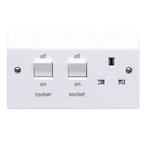 MK Gloss White Cooker switch & socket