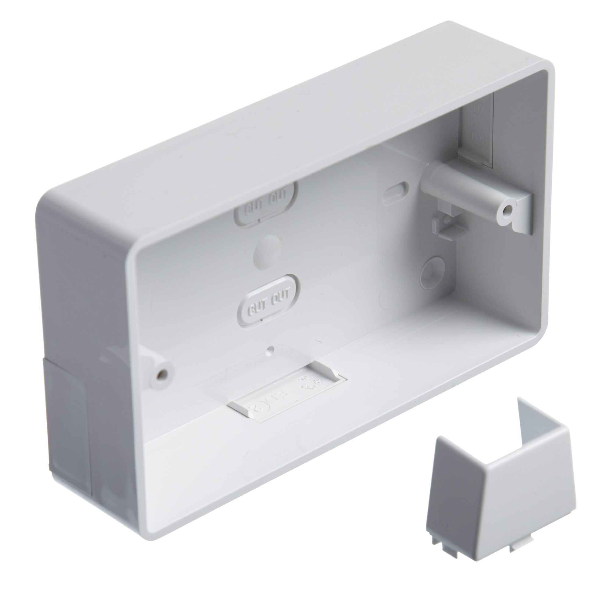 MK Plastic 32mm Double Pattress box | Tradepoint