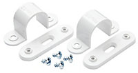 MK PVC 25mm White Spacer bar saddles, Pack of 2