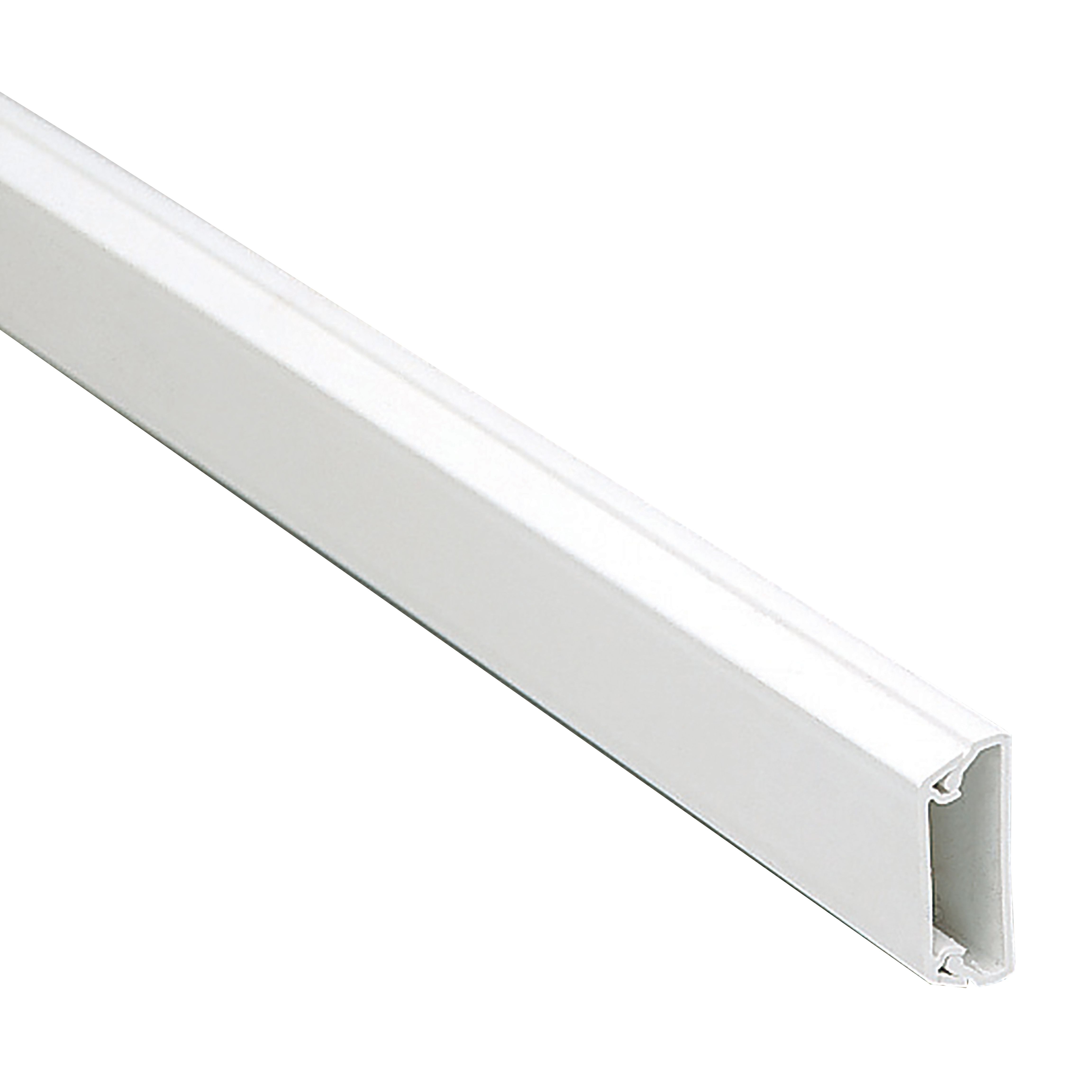 MK White Square Mini trunking,(W)25mm (L)2m (H)16mm