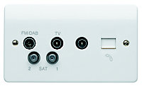 MK White TV, radio & satillite socket