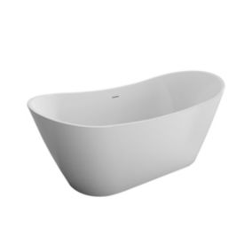 Modern Acrylic Oval White Freestanding 0 tap hole Bath (L)1700mm (W)800mm