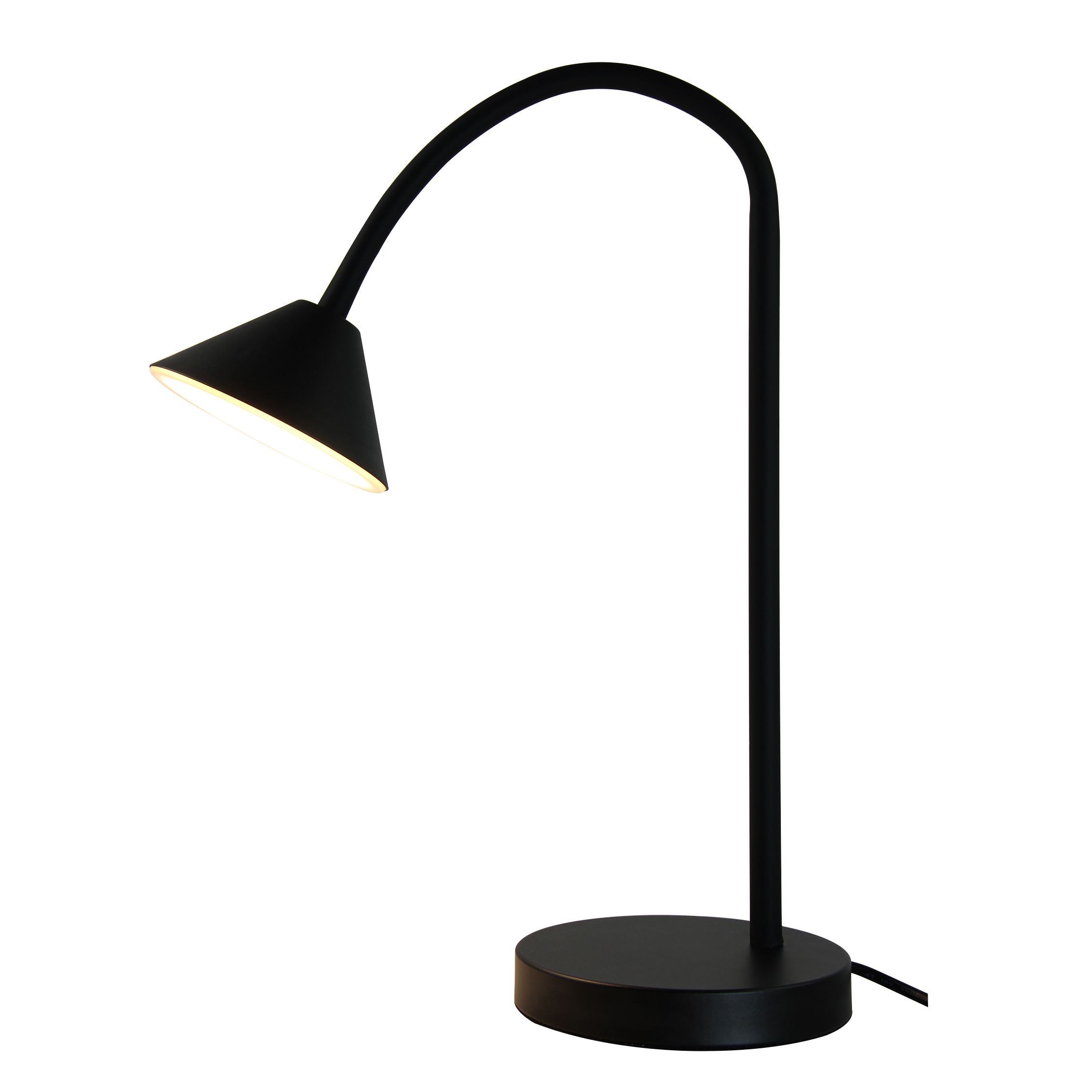 Modern Conical Matt Black Table light