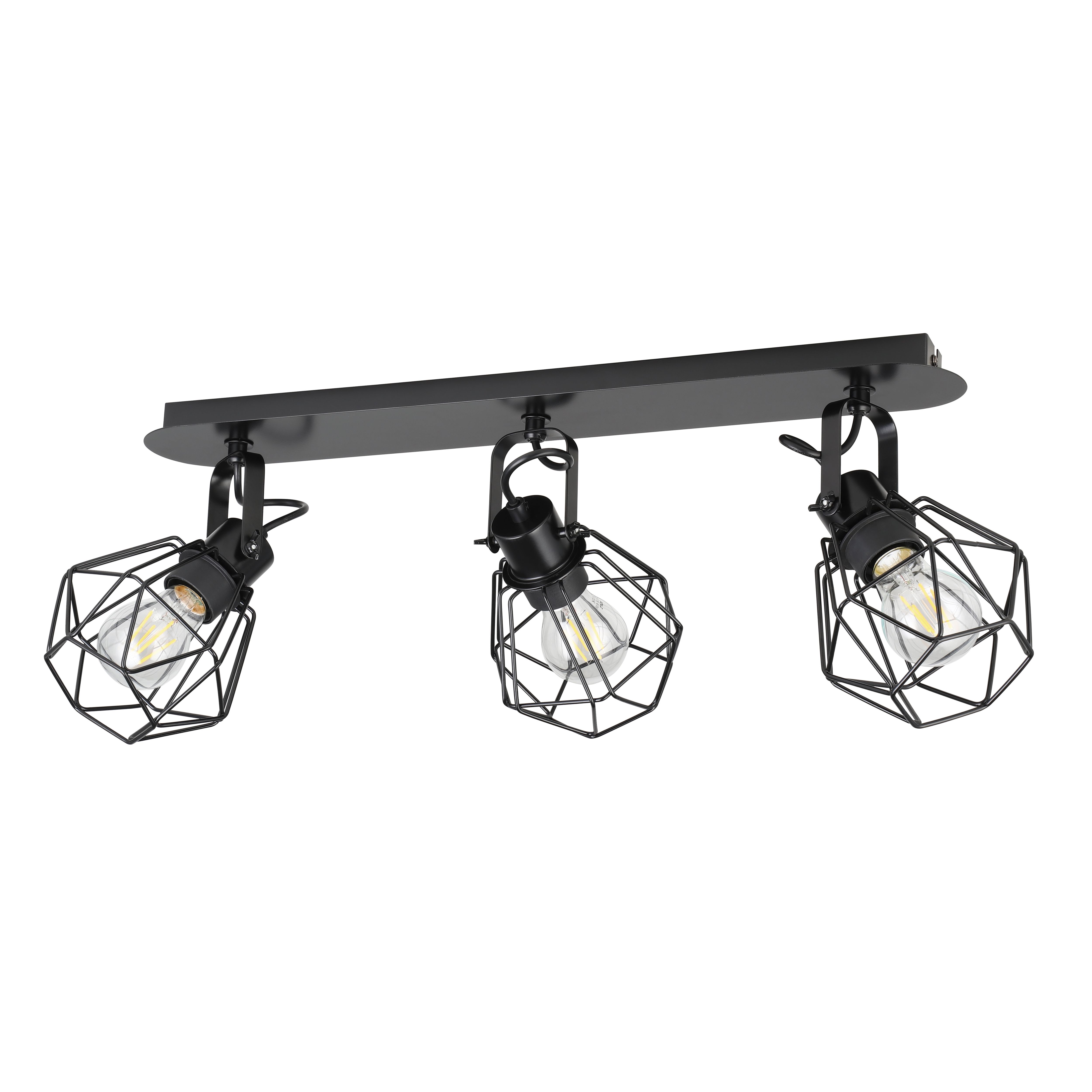 Modern Matt Black 3 Light Spotlight