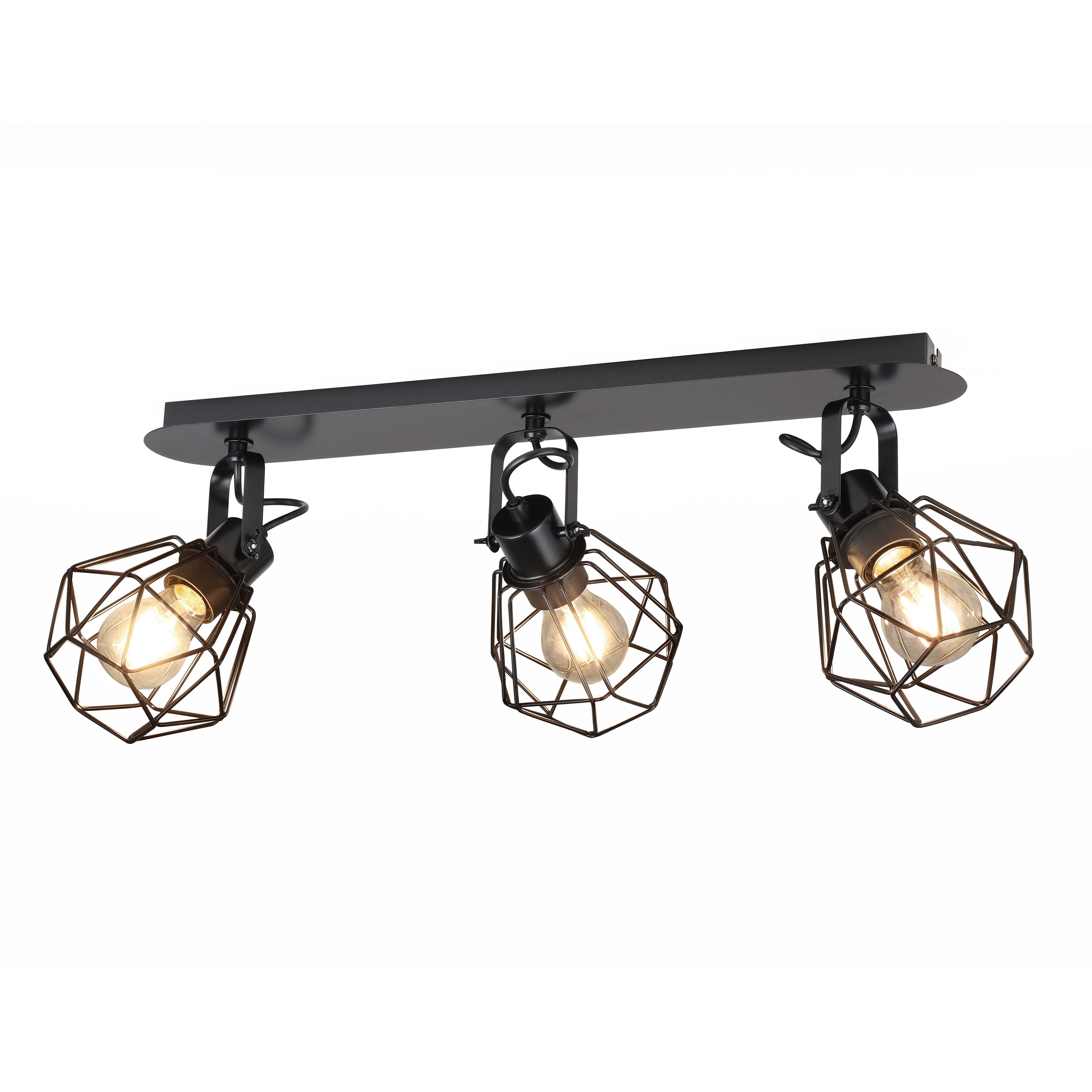 Modern Matt Black 3 Light Spotlight