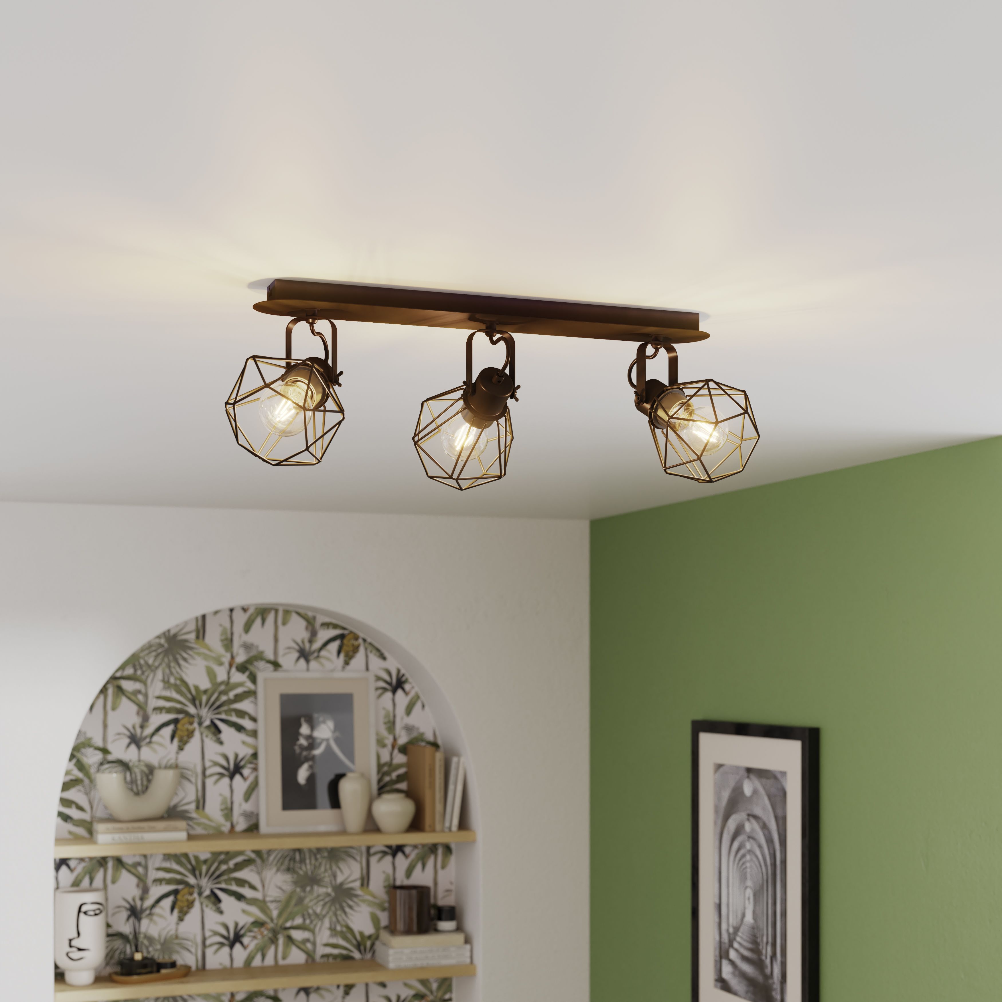 Modern Matt Black 3 Light Spotlight