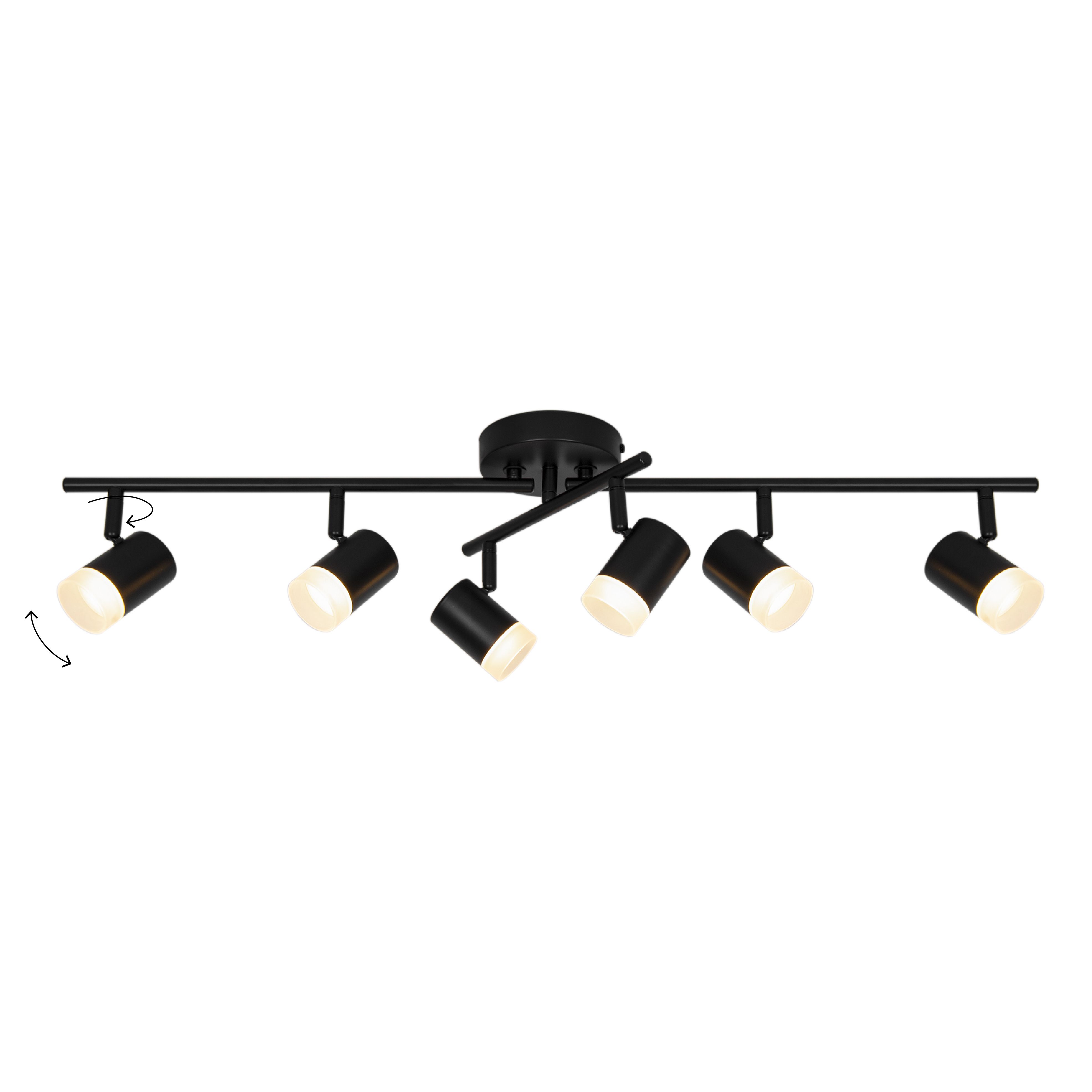 Modern Matt Black 6 Light Spotlight