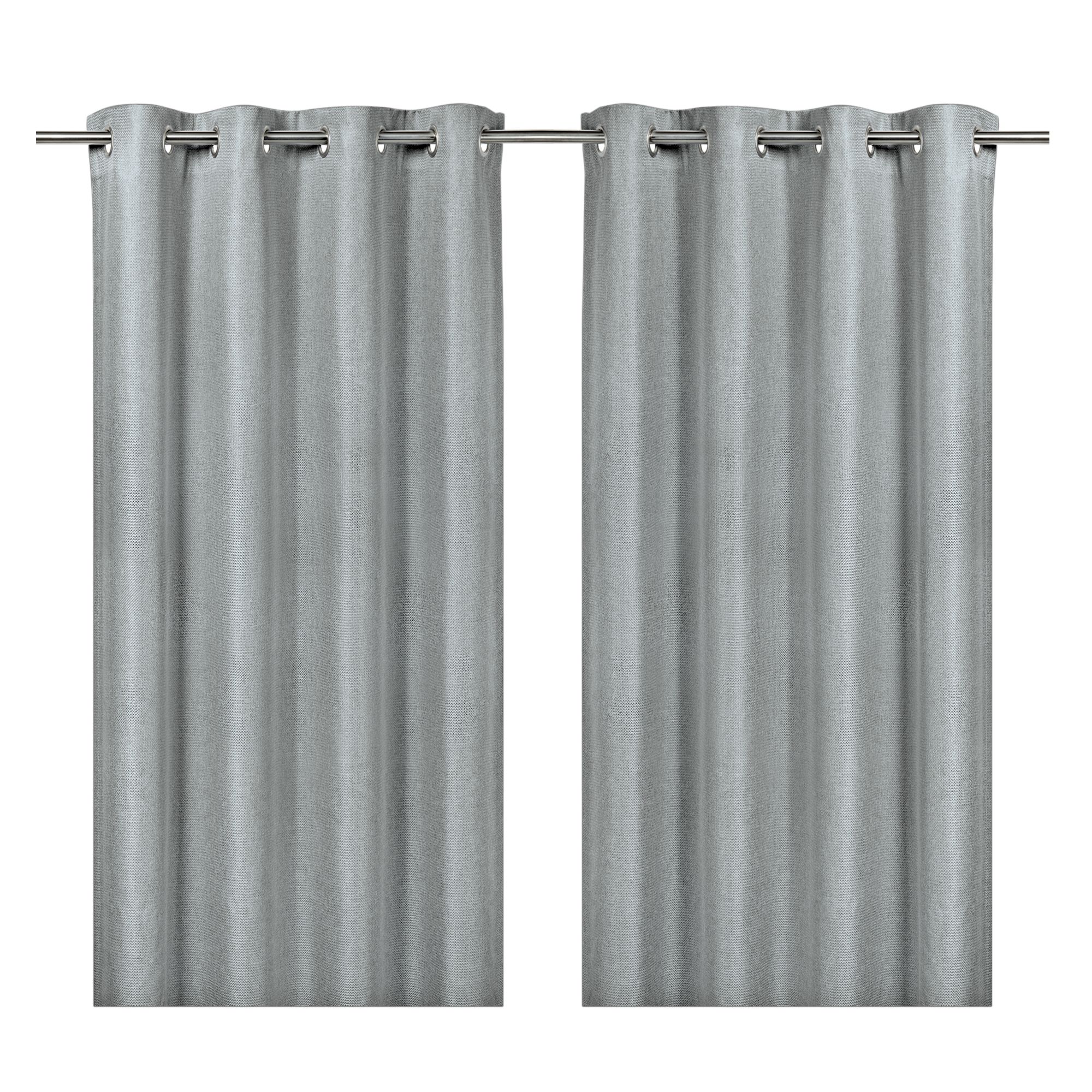 Moggo Light grey Chevron Lined Eyelet Curtain (W)117cm (L)137cm, Pair