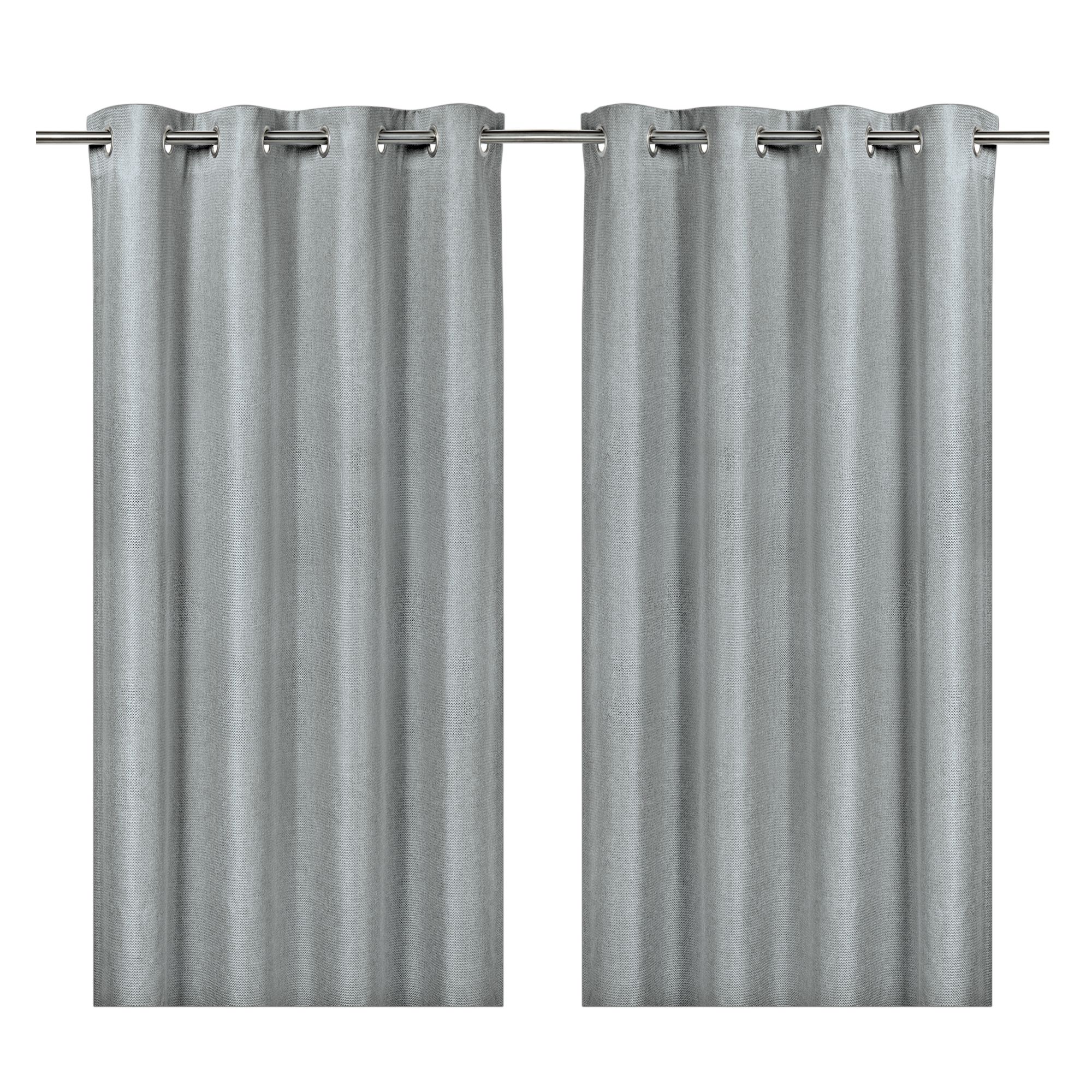 Moggo Light grey Chevron Lined Eyelet Curtain (W)117cm (L)137cm, Pair