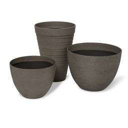 Momoka Grey Stone effect Plastic Circular Plant pot (Dia)50cm