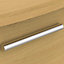 Montana Oak effect 3 Drawer Bedside table (H)700mm (W)400mm (D)410mm