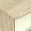 Monte carlo Cream oak effect 3 Drawer Bedside table (H)730mm (W)450mm (D)395mm
