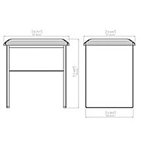Monte carlo Cream Oak effect Dressing table stool (H)510mm (W)480mm (D)375mm