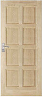 Montoya 8 panel Unglazed Hardwood veneer External Front Door, (H)1981mm (W)838mm