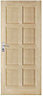 Montoya 8 panel Unglazed Hardwood veneer External Front Door, (H)1981mm (W)838mm