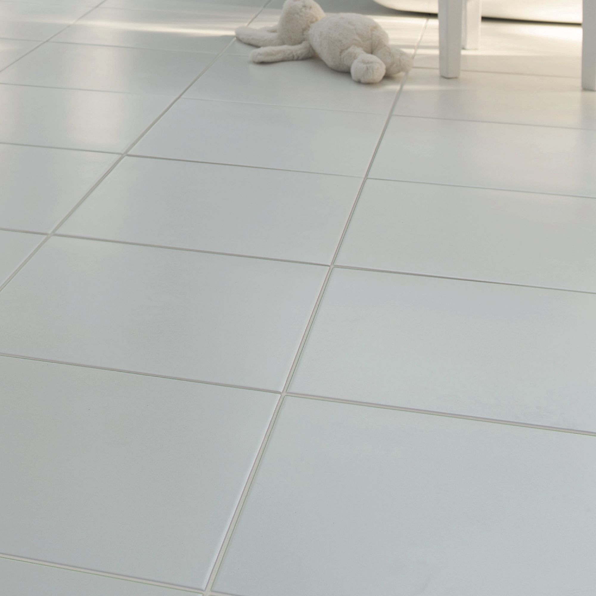 Monzie White Satin Stone effect Ceramic Wall & floor Tile, Pack of 13, (L)333mm (W)333mm