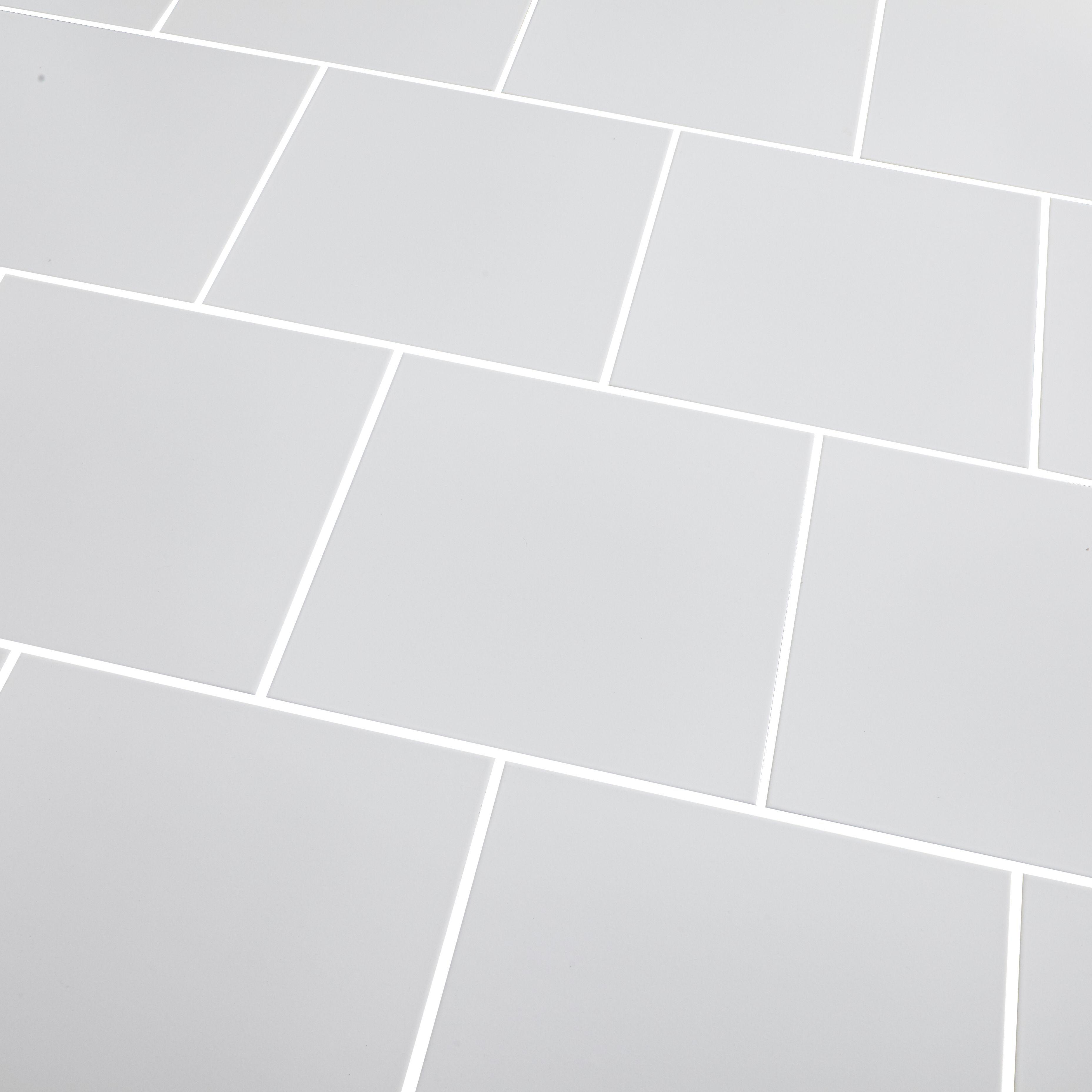 Monzie White Satin Stone effect Ceramic Wall & floor Tile, Pack of 13, (L)333mm (W)333mm