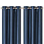 Morea Blue Plain woven Lined Eyelet Curtain (W)117cm (L)137cm, Pair