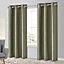 Morea Light green Plain woven Lined Eyelet Curtain (W)117cm (L)137cm, Pair