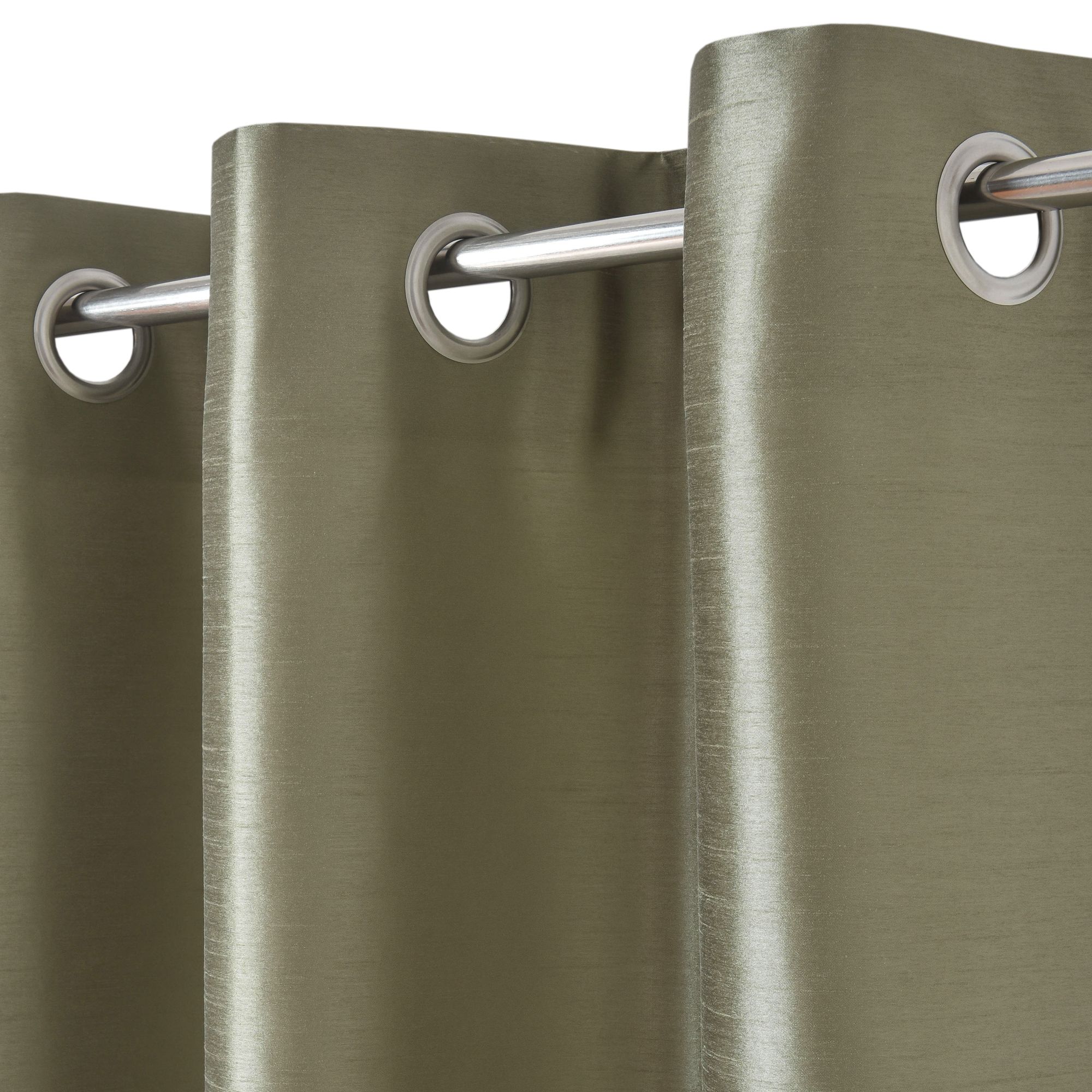 Morea Light green Plain woven Lined Eyelet Curtain (W)167cm (L)183cm, Pair