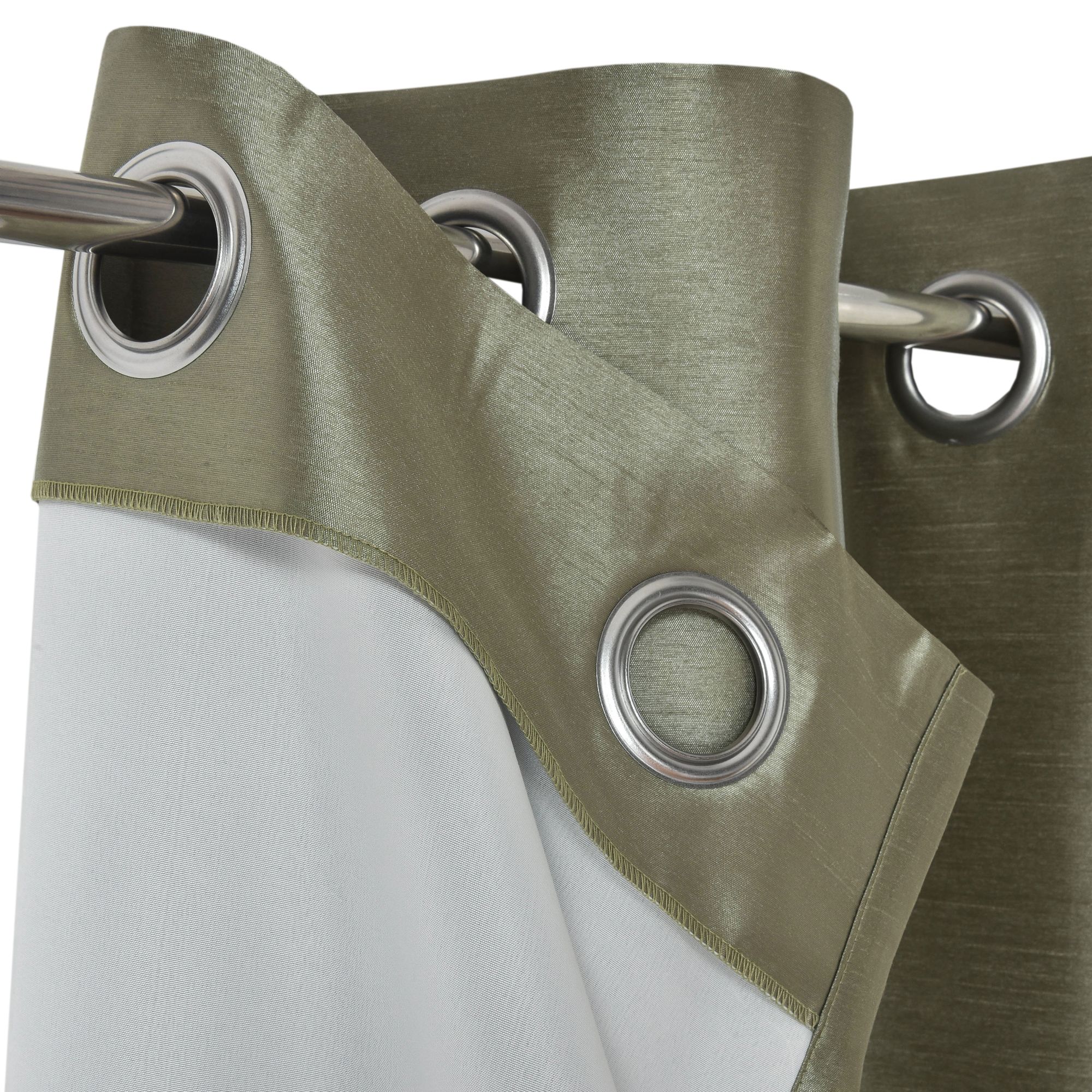 Morea Light green Plain woven Lined Eyelet Curtain (W)167cm (L)228cm, Pair