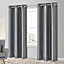 Morea Light grey Plain woven Lined Eyelet Curtain (W)167cm (L)183cm, Pair