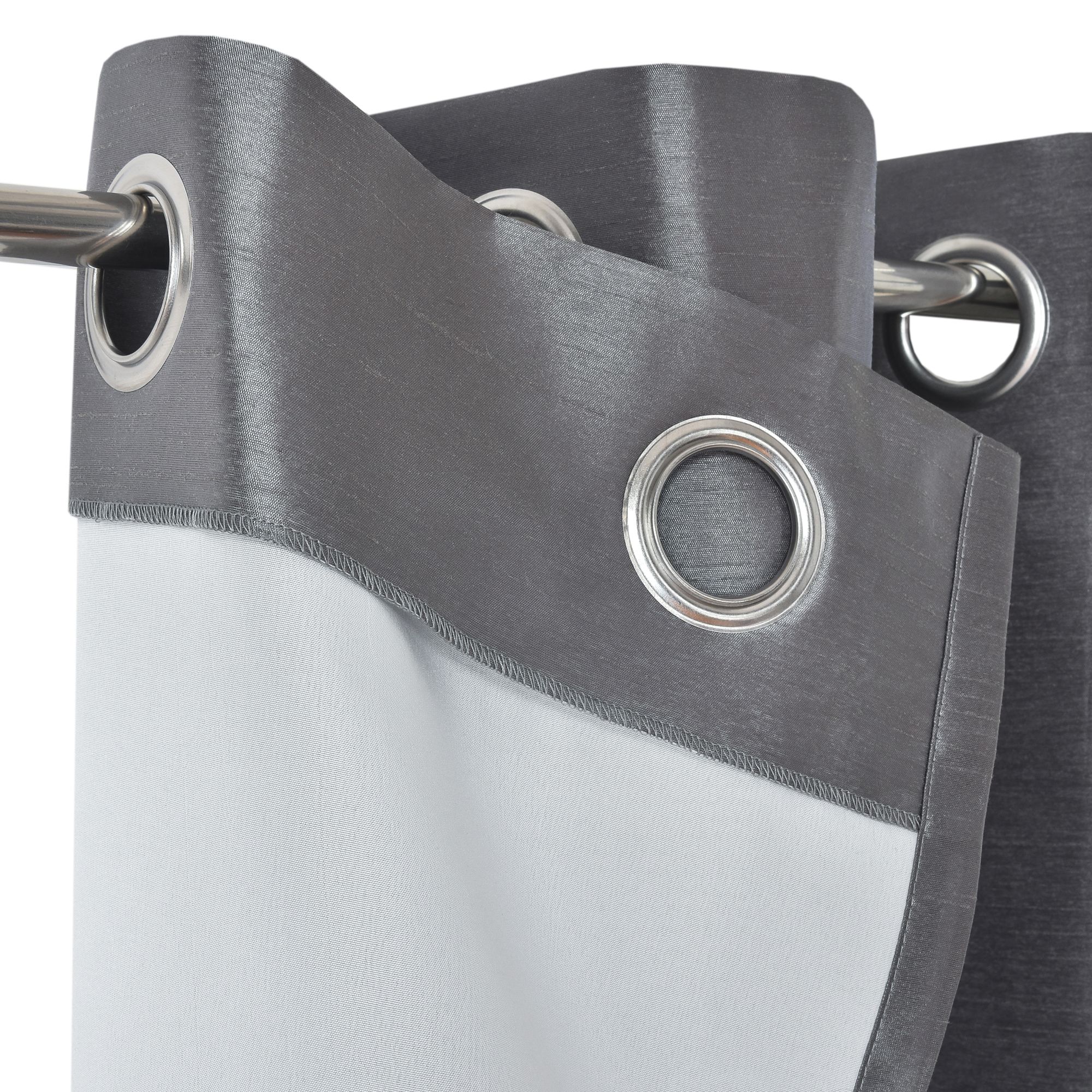 Morea Light grey Plain woven Lined Eyelet Curtain (W)167cm (L)228cm, Pair