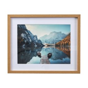 Mountain landscape Multicolour Framed print (H)43cm x (W)53cm