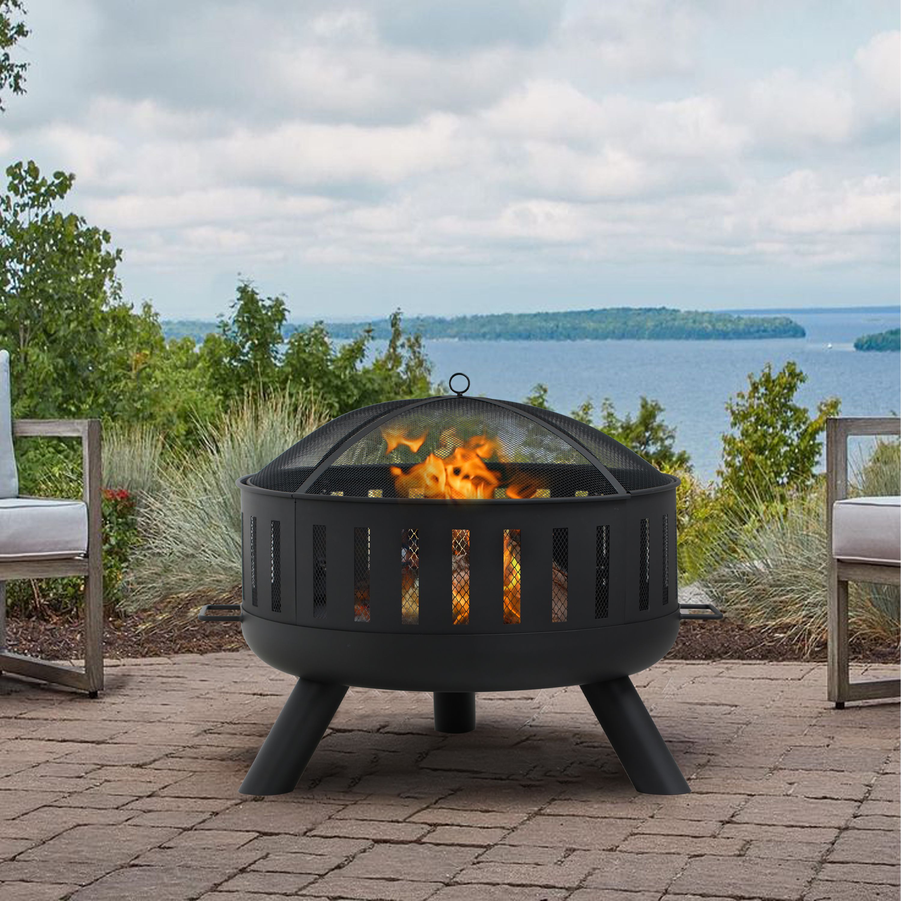 Multi layer Steel Matt Black Firepit