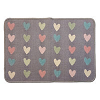 Multicolour Hearts Door mat, 75cm x 50cm