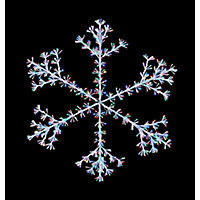 Multicolour LED Multicolour Snowflake starburst Silhouette (H) 1200mm