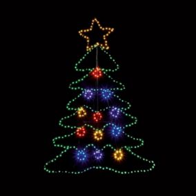 Multicolour LED Tree Silhouette (H) 1200mm