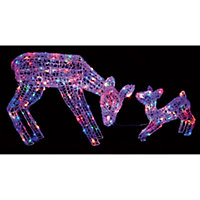 Multicolour Mother & baby deer LED Electrical christmas decoration