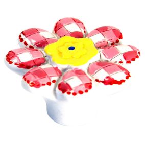 Multicolour Plastic Flower Furniture Knob