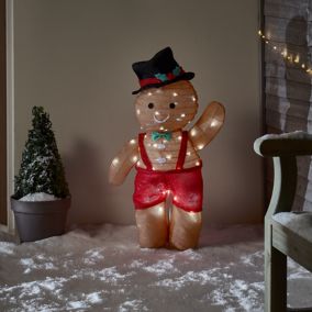 Multicolour Pop up Gingerbread man LED Electrical christmas decoration