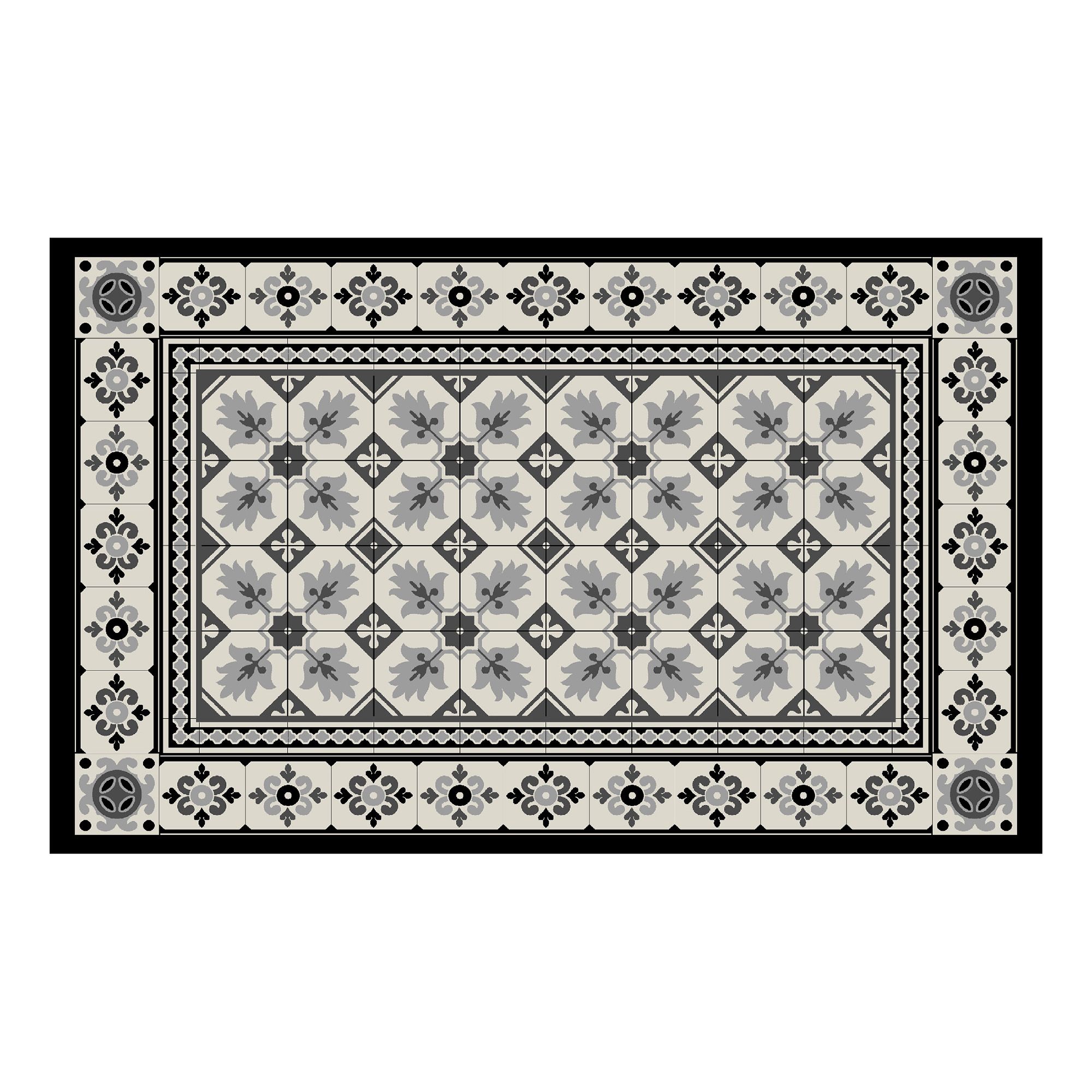 Multicolour Printed tile design vinyl mat Barrier mat, 79cm x 49cm