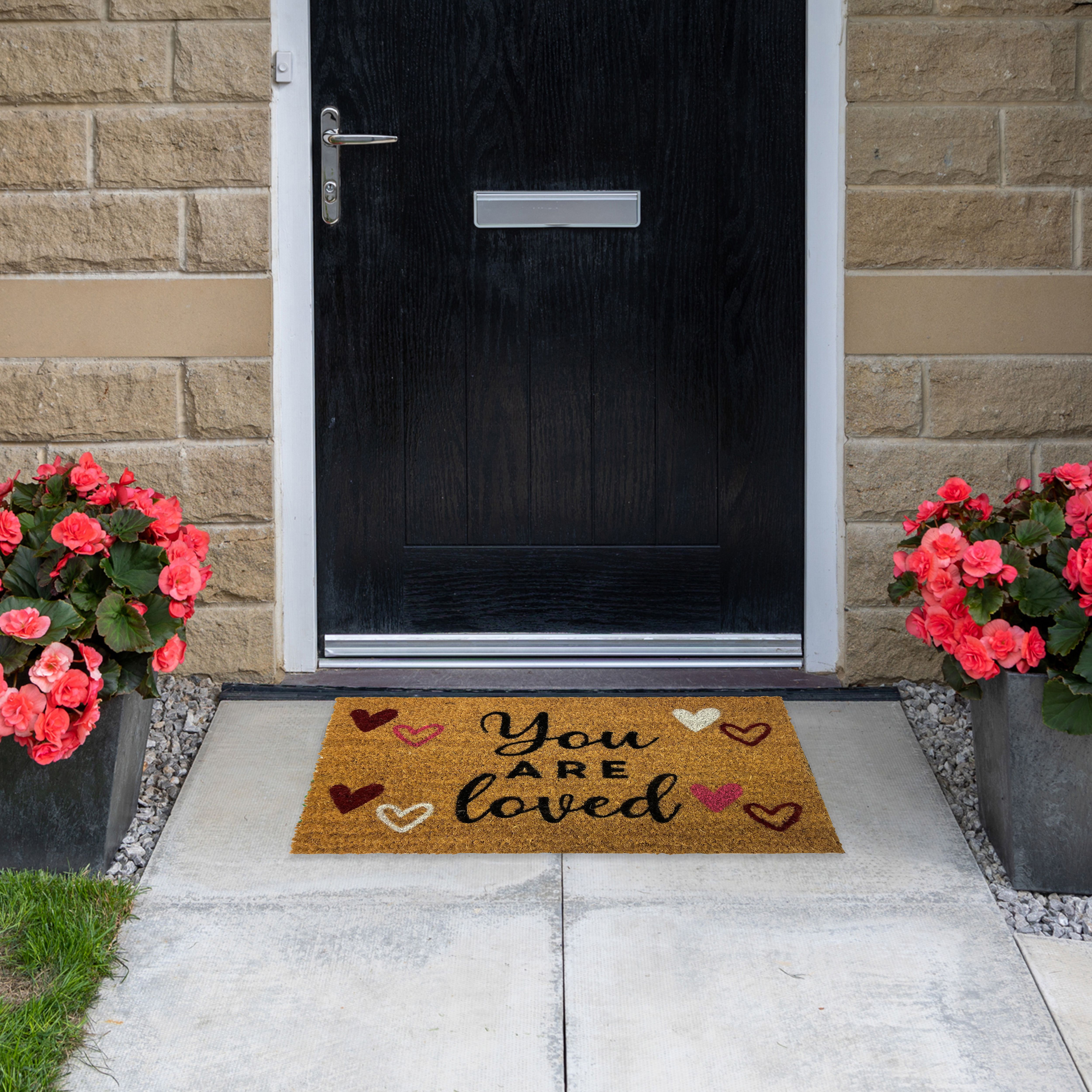 Multicoloured You are loved Door mat, 57cm x 40cm