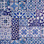 Muriva Blue Moroccan tiles Smooth Wallpaper