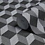 Muriva Cubix Black Geometric Smooth Wallpaper