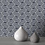 Muriva Precious silks Blue Geometric Metallic effect Textured Wallpaper