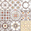 Muriva Tiles Orange Embossed Wallpaper