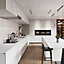 MyWorktop 20mm Aurora Satin White Marble effect Kitchen Worktop, (L)2200mm