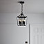 Nantan Matt Black 4 Lamp Pendant ceiling light, (Dia)300mm