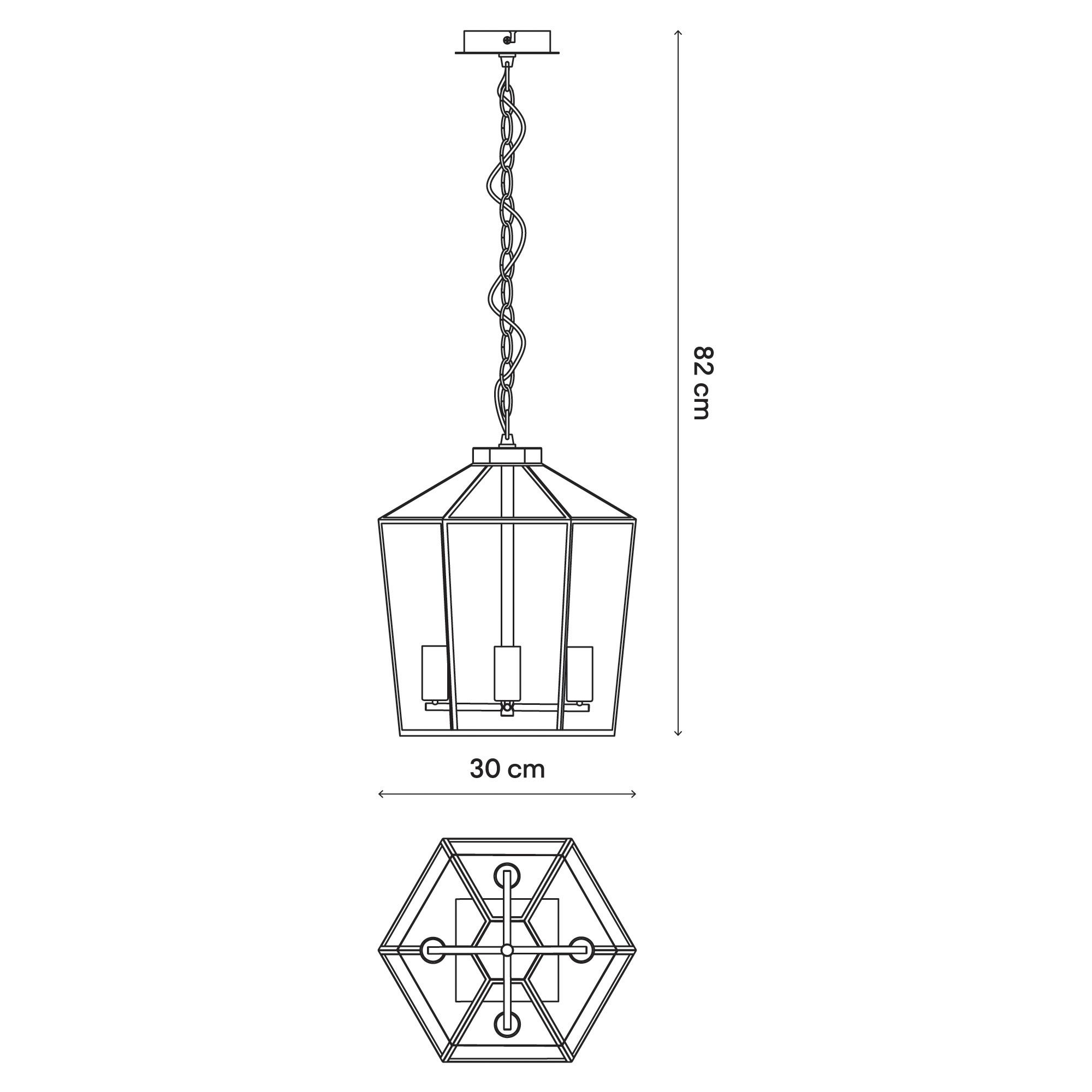 Nantan Matt Black 4 Lamp Pendant ceiling light, (Dia)300mm
