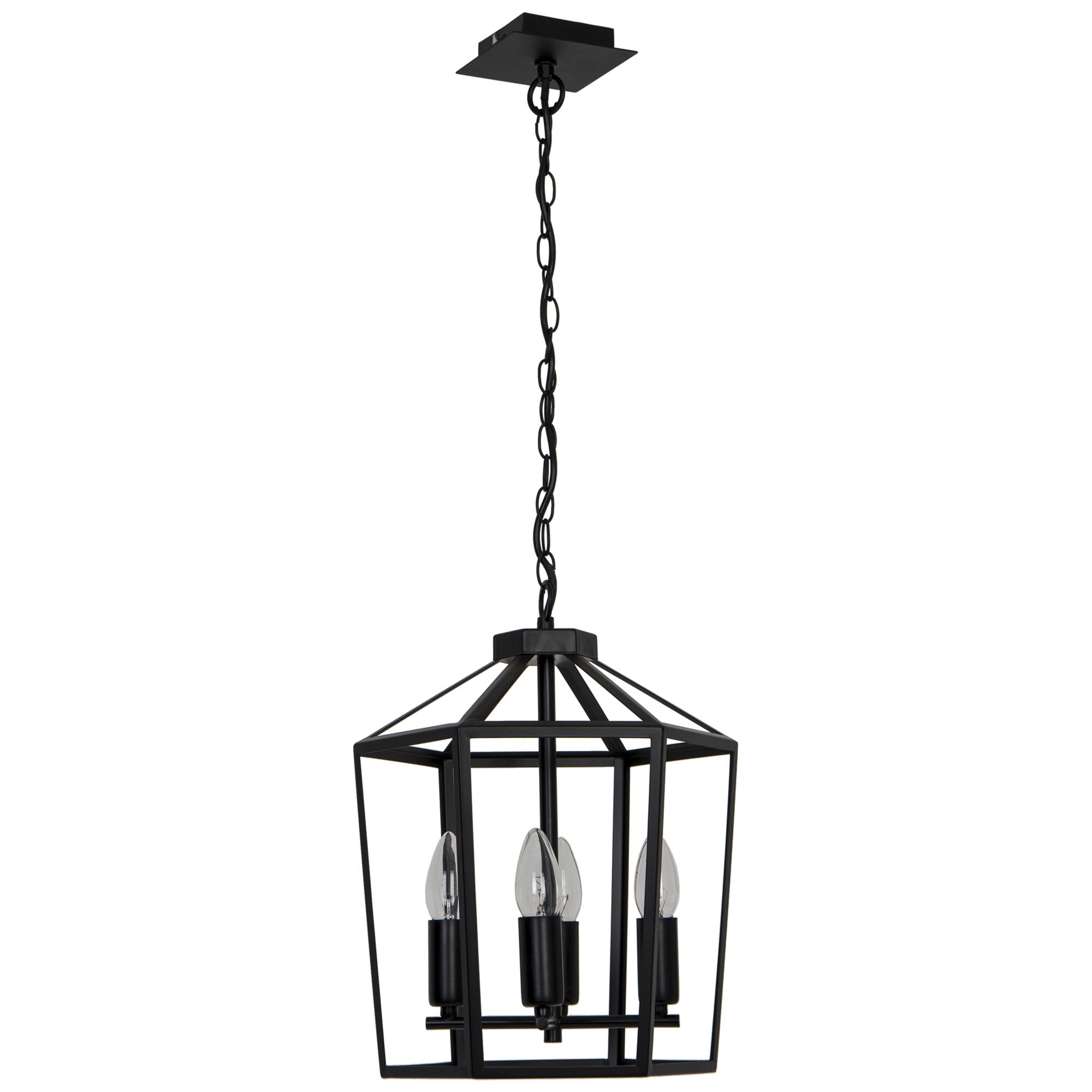 Nantan Matt Black 4 Lamp Pendant ceiling light, (Dia)300mm