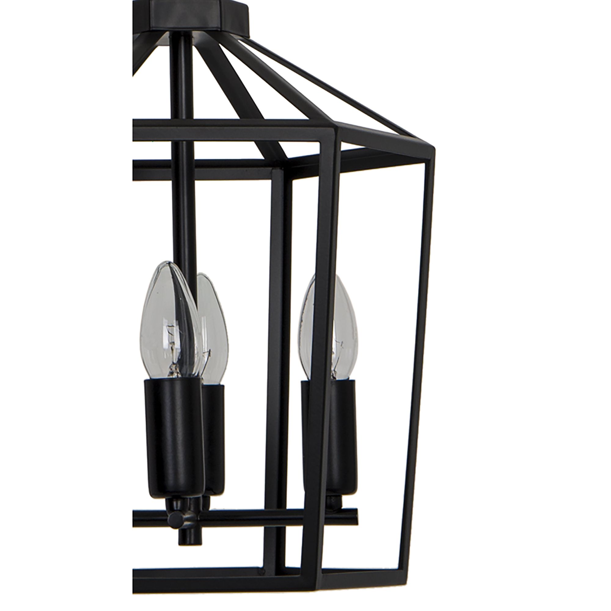 Nantan Matt Black 4 Lamp Pendant ceiling light, (Dia)300mm
